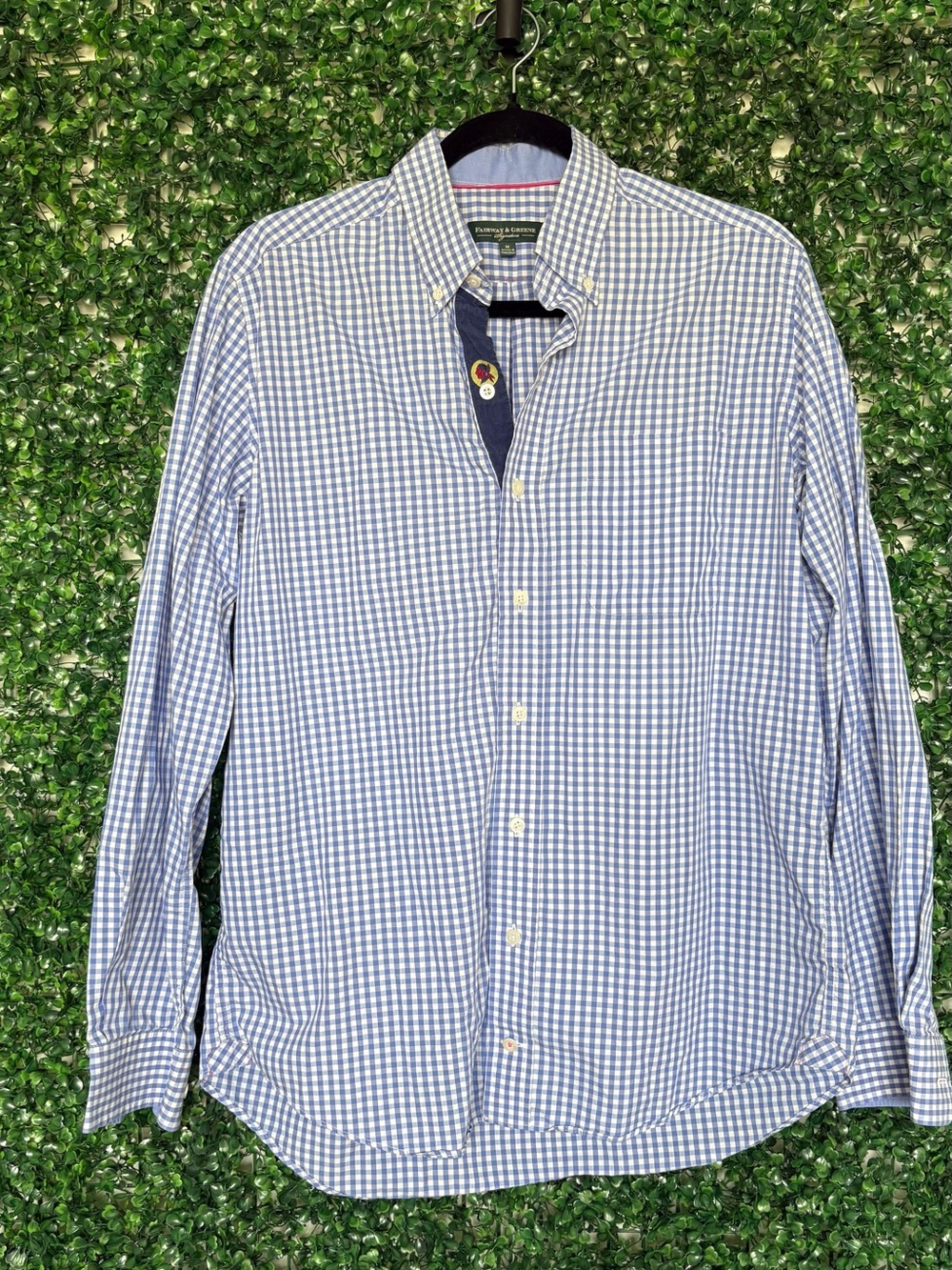 Fairway & Greene Blue Gingham Button-Down Shirt